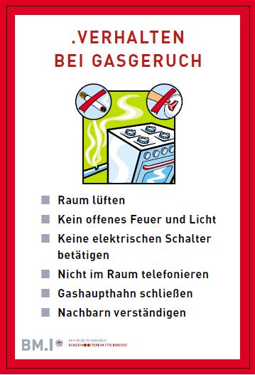 Verhalten bei Gasgeruch
